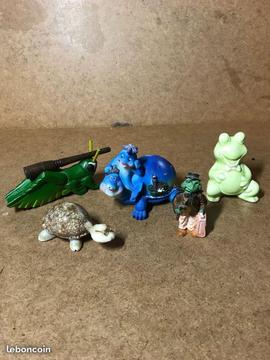 Lot 5 figurines tortues grenouilles grillon