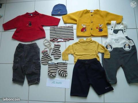 Lot vêtements bébé garçon 12 mois
