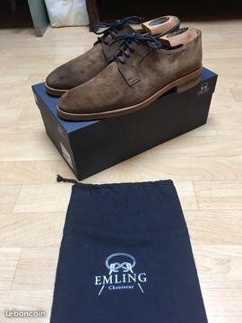 Chaussures EMLING Adriel Veau Velours Taupe -70%