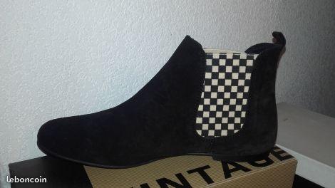 Bottines en cuir suede IPPON VINTAGE Neuves P39