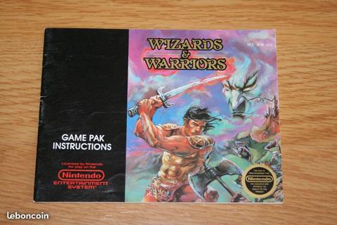 Nintendo Nes notice Wizards & Warriors