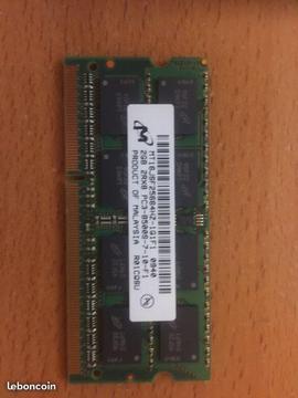 2 barrettes de mémoire RAM de 2G PC3-8500S