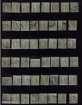 Echange lot 114 timbres Semeuse 15 centimes vert