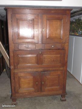 Petite armoire secrétaire ancienne en chêne massif