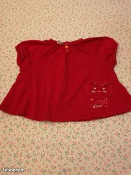 Tee-shirt blouse rouge 18 mois - anges78 - 5 euros