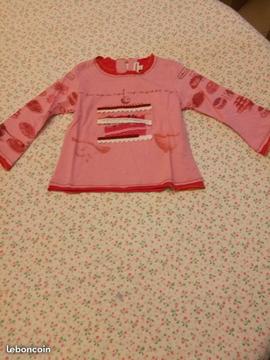 Tee-shirt rose gâteaux 18 mois - anges78
