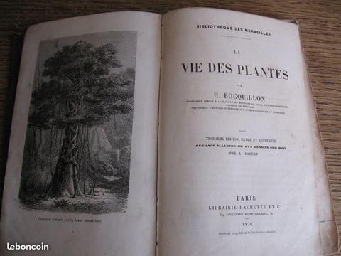 LA VIE DES PLANTES,1876, H.BOCQUILLON,bibli Merv