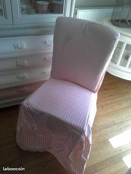 Jolie housse de chaise vichy rose