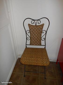 Lot 4 chaises marocaines vintage fer forgé