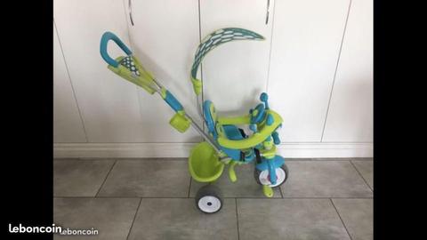 Tricycle baby driver confort Smoby bleu/vert