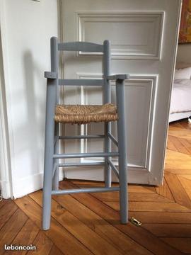 Chaise haute bois gris clair