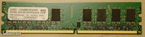 Barrette Mémoire - DDR2 - 2Go - PC6400 - 800 MHz