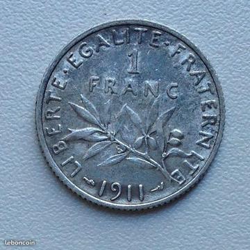 1 franc semeuse argent 1911