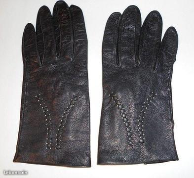 Gants anciens en cuir n °1 .---.16-87C