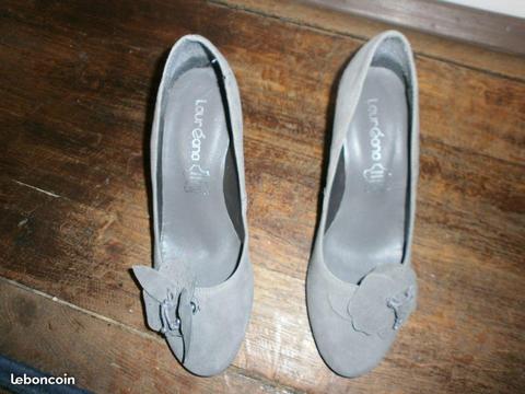 Chaussures compensées P.39 grise femme LAUREANA