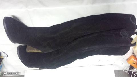 Bottes en nubuck noir