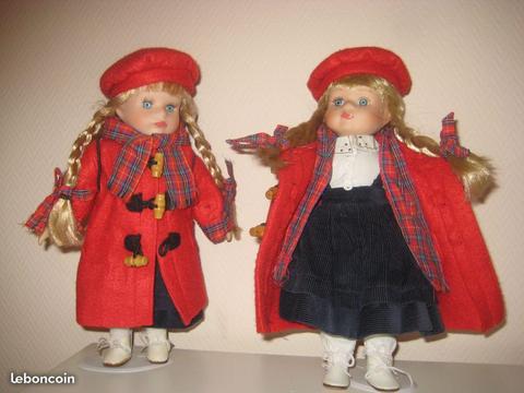 Jolies poupées twin tête porcelaine