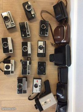 Lot de 12 appareils Instamatic + camera super 8