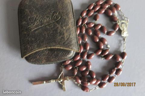 Ancien Chapelet perles marron