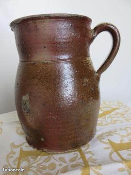 Pichet ancien en grès du 19ème, cruche pot à eau
