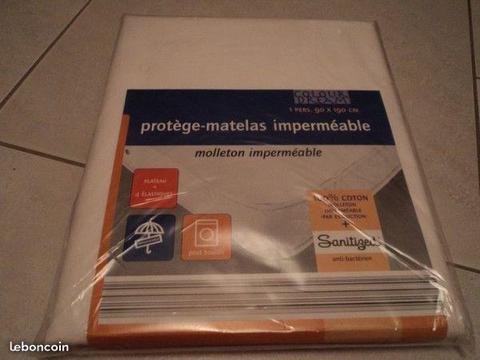 Protège matelas imperméable 1 pers (90x190) - NEUF