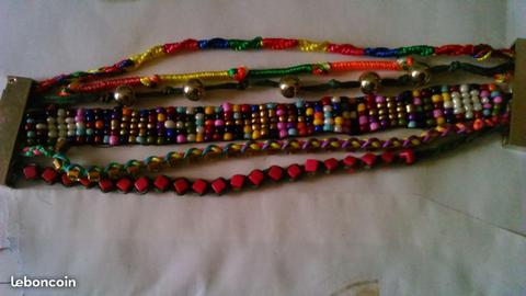 Manchette Bracelet perles colorées