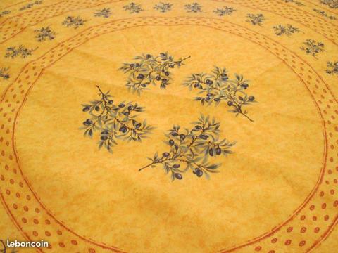 Nappe Ronde Provençale Jaune Orangée Diam 1m75