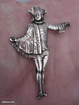 Ancienne broche argent personnage