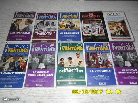 12 Films LINO VENTURA en cassettes VHS