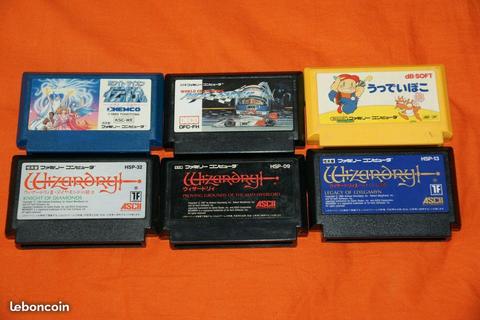 Jeux famicom sans boite ni notice jap liste v à x