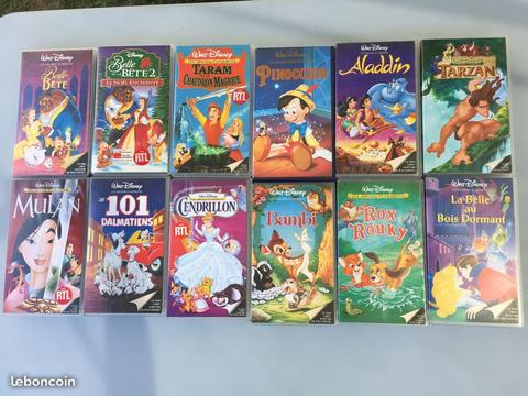 Lot de 12 cassettes VHS Disney