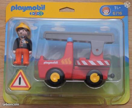 Playmobil 1-2-3 n° 6716 - Voiture de pompier - NEU