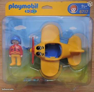 Playmobil 1-2-3 n° 6717 - Avion & aviateur - NEUF