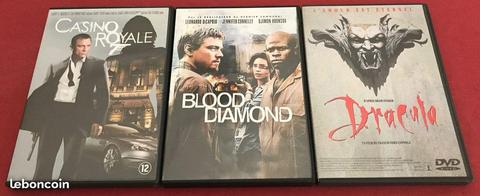 Lot de 3 DVD Casino Royale, Blood Diamond, Dracula