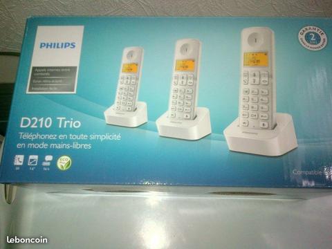 Telephone sans fil philips d210 trio