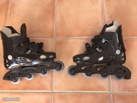 Rollers noir taille 38 comme neufs + protections