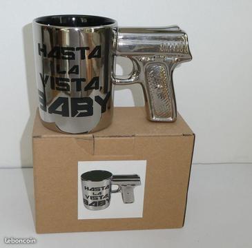 Gun mug pistolet hasta la vista baby cafe