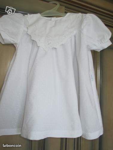 Robe blanche pour baptême ou cérémonie lomar85