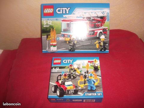 Lot de 2 boites LEGO CITY Pompiers neuves