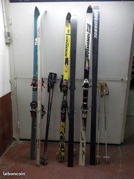 Lot de 3 paires de skis adultes