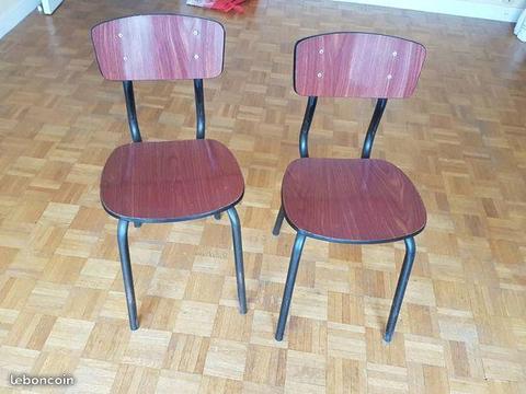 4 chaises formica marron