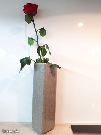Vase haut 28 cm gris béton carré Habitat