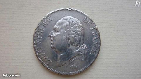 5 francs argent louis xviii 1822 A/W