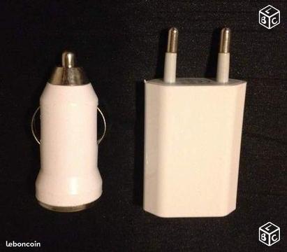 Chargeur adaptateur allume cigare iphone