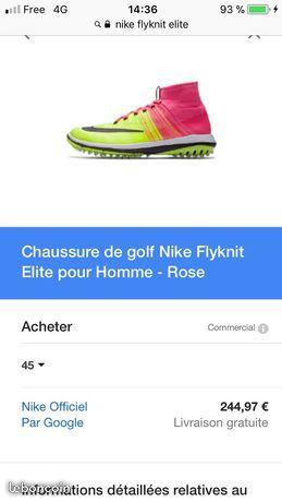 Chaussure golf Nike flyknit élite