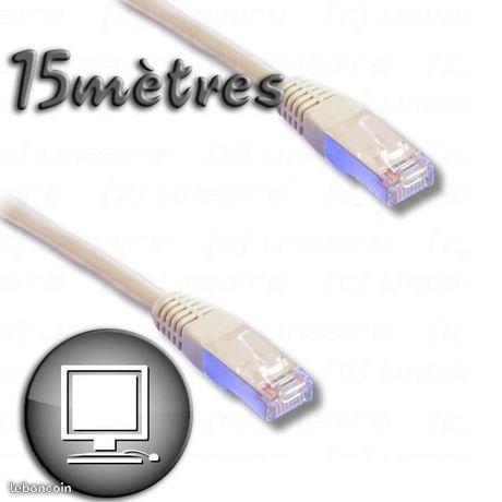 Cable Ethernet gris RJ45 cat. 6 NEUF 15m NEUF