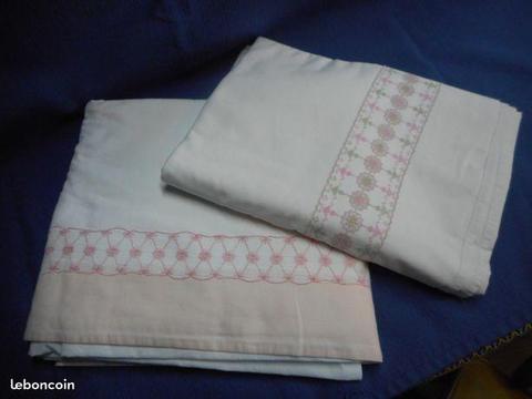 2 draps ancien