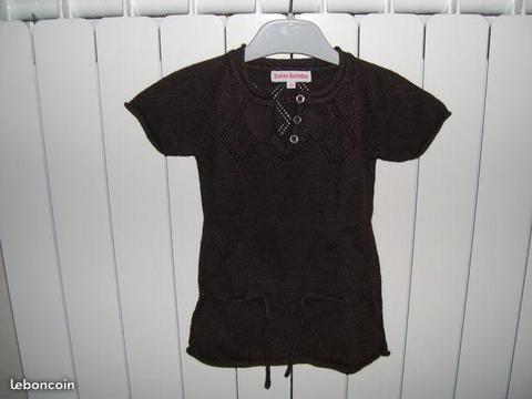 N°1, tunique robe marron, 3 ans, alc63