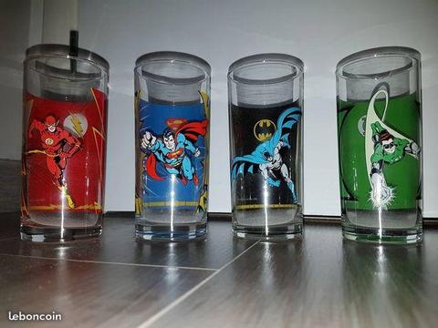 verre batman flash superman green lanterne