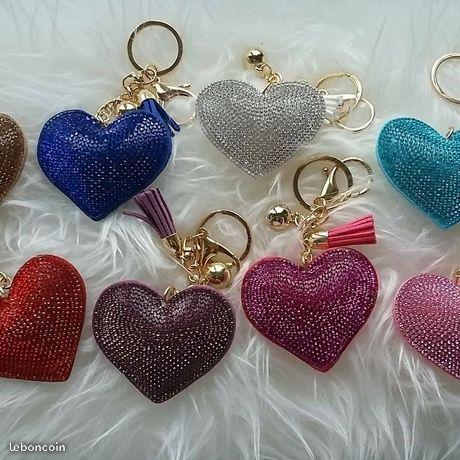 Porte clés personnalisé coeur strass
